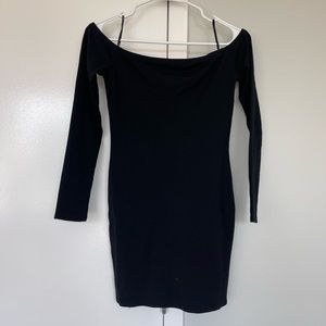 Black Off The Shoulder Fitted Mini Dress